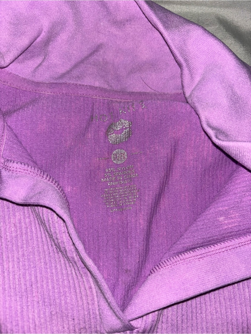 Purple Ribbed Top